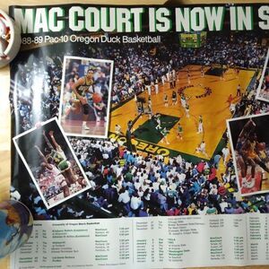 Vintage Oregon Ducks Basketball Mac Court 1988-89 Poster